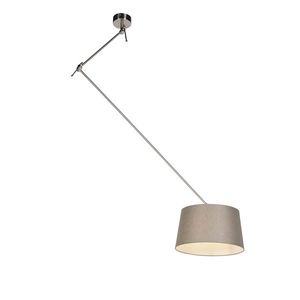 Závěsná lampa s plátěným stínidlem taupe 35 cm - ocel Blitz I obraz