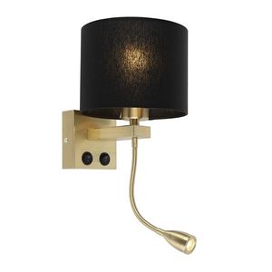 Nástěnná lampa ve stylu art deco zlatá s černým odstínem - Brescia obraz