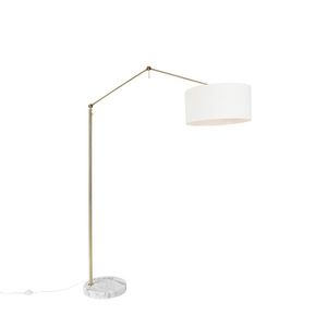 Moderní stojací lampa zlatá se stínidlem bílá 50 cm nastavitelná - Redaktor obraz
