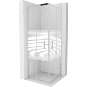 Sprchová kabina MEXEN RIO transparentní/proužky, 70x70 cm obraz