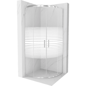 Sprchová kabina MEXEN RIO transparentní/proužky, 90x90 cm obraz