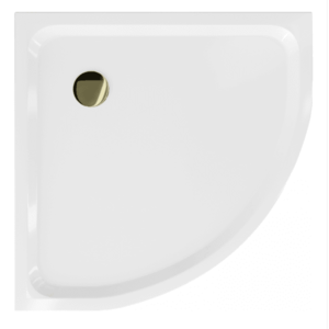 Sprchová vanička MEXEN FLAT se zlatým sifonem 70 x 70 cm bílý obraz