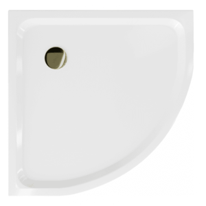 Sprchová vanička MEXEN FLAT se zlatým sifonem 90 x 90 cm bílá obraz