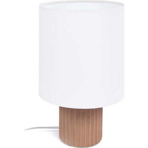 Stolní lampa s textilním stínidlem v bílo-přírodní barvě (výška 28 cm) Eshe – Kave Home obraz
