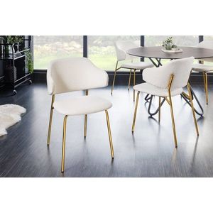 Jídelní židle 2 ks CHRYSAOR TEDDY Dekorhome Bílá / zlatá obraz
