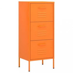 Plechová skříňka Dekorhome Oranžová obraz