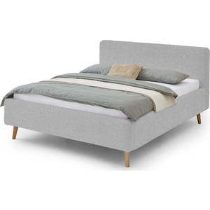 Šedá čalouněná dvoulůžková postel s úložným prostorem s roštem 160x200 cm Mattis - Meise Möbel obraz