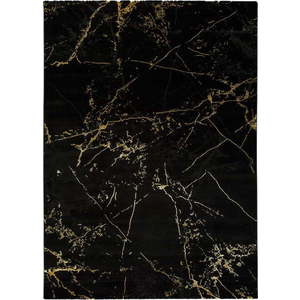 Černý koberec Universal Gold Marble, 80 x 150 cm obraz