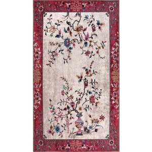 Červeno-krémový pratelný koberec běhoun 200x80 cm - Vitaus obraz