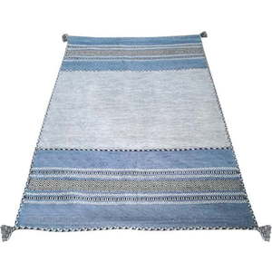 Modro-šedý bavlněný koberec Webtappeti Antique Kilim, 70 x 140 cm obraz