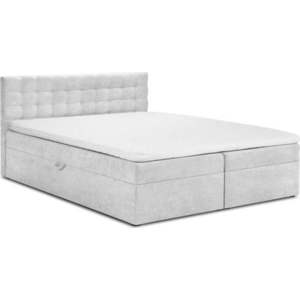Světle šedá boxspring postel s úložným prostorem 200x200 cm Jade – Mazzini Beds obraz