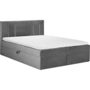 Šedá boxspring postel s úložným prostorem 200x200 cm Afra – Mazzini Beds obraz