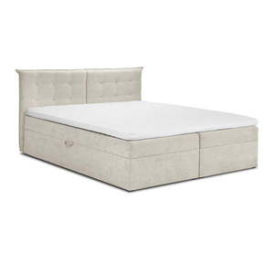 Béžová boxspring postel s úložným prostorem 180x200 cm Echaveria – Mazzini Beds obraz