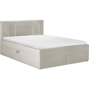 Béžová boxspring postel s úložným prostorem 160x200 cm Afra – Mazzini Beds obraz