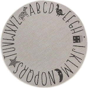 Krémový dětský koberec Ragami Letters, ø 120 cm obraz