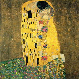 Reprodukce obrazu Gustav Klimt - The Kiss, 70 x 70 cm obraz