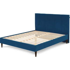 Modrá čalouněná dvoulůžková postel s roštem 160x200 cm Vivara – Bobochic Paris obraz