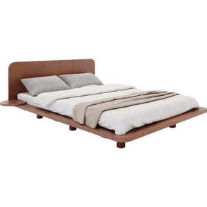 Hnědá dvoulůžková postel z bukového dřeva 160x200 cm Japandic – Skandica obraz