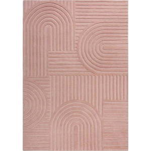 Růžový vlněný koberec Flair Rugs Zen Garden, 160 x 230 cm obraz