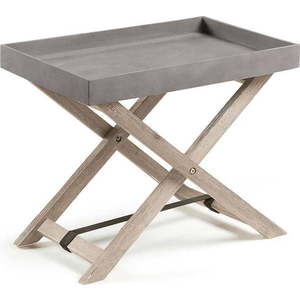 Šedý skládací stolek z akáciového dřeva Kave Home Stahl obraz