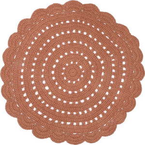 Hnědý ručně háčkovaný koberec z bavlny Nattiot Alma, ø 120 cm obraz