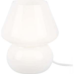 Bílá skleněná stolní lampa Leitmotiv Glass, výška 18 cm obraz