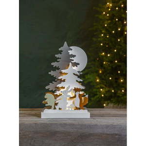 Vánoční dřevěná světelná LED dekorace Star Trading Forest Friends, výška 44 cm obraz