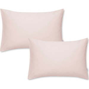 Sada 2 růžových povlaků na polštář z bavlněného saténu Bianca Standard, 50 x 75 cm obraz