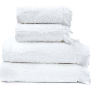 Sada 2 bílých ručníků a 2 osušek ze 100% bavlny Bonami Selection, 50 x 90 + 70 x 140 cm obraz