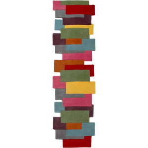 Barevný vlněný běhoun Flair Rugs Collage, 60 x 230 cm obraz