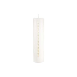 Bílá adventní svíčka s čísly Unipar, doba hoření 98 h obraz