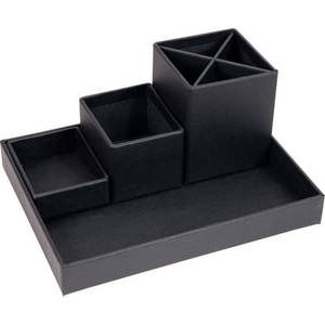 Tmavě šedý 4dílný stolní organizér na psací pomůcky Bigso Box of Sweden Lena obraz