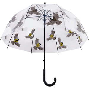 Transparentní deštník s potiskem ptáků Esschert Design, ⌀ 80, 8 cm obraz