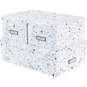 Sada 3 černo-bílých úložných krabic Bigso Box of Sweden Inge obraz