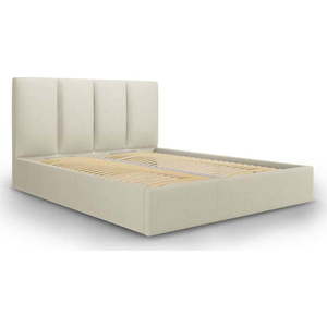 Béžová čalouněná dvoulůžková postel s úložným prostorem s roštem 180x200 cm Juniper – Mazzini Beds obraz