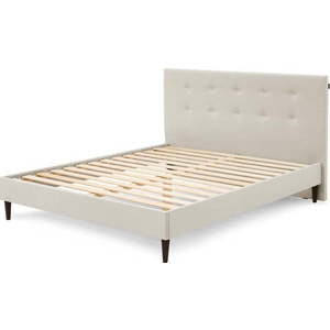 Béžová čalouněná dvoulůžková postel s roštem 180x200 cm Rory – Bobochic Paris obraz