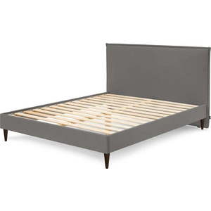 Antracitová čalouněná dvoulůžková postel s roštem 180x200 cm Sary – Bobochic Paris obraz