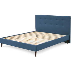 Modrá čalouněná dvoulůžková postel s roštem 160x200 cm Rory – Bobochic Paris obraz
