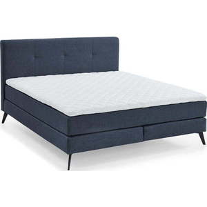 Tmavě modrá boxspring postel 160x200 cm ANCONA – Meise Möbel obraz