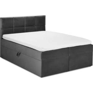 Tmavě šedá boxspring postel s úložným prostorem 200x200 cm Mimicry – Mazzini Beds obraz