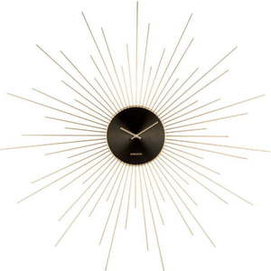 Nástěnné hodiny v černo-zlaté barvě Karlsson Peony, ø 95 cm obraz