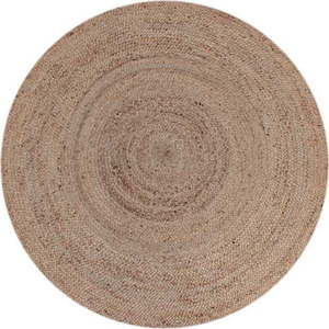 Hnědý jutový kulatý koberec ø 180 cm – LABEL51 obraz