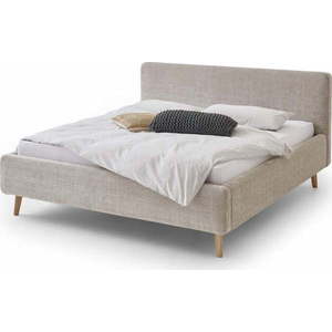 Béžová čalouněná dvoulůžková postel 160x200 cm Mattis - Meise Möbel obraz