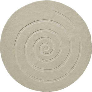 Krémově bílý vlněný koberec Think Rugs Spiral, ⌀ 180 cm obraz