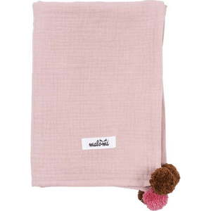 Růžová mušelínová dětská deka 100x140 cm Pompon – Malomi Kids obraz