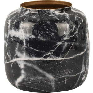 Černo-bílá železná váza PT LIVING Marble, výška 19, 5 cm obraz