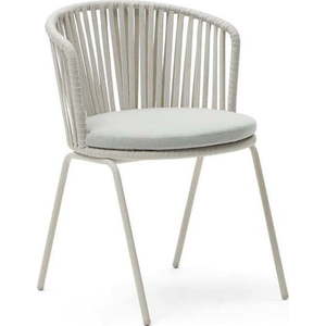 Bílá kovová zahradní židle Saconca – Kave Home obraz