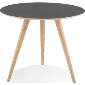Odkládací stolek z dubového dřeva s černou deskou Gazzda Arp, ⌀ 55 cm obraz