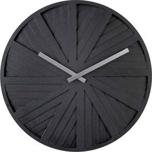 Černé nástěnné hodiny Karlsson Slides, ø 40 cm obraz