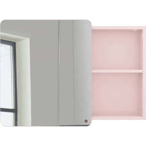 Růžová závěsná koupelnová skříňka se zrcadlem 80x58 cm Color Bath – Tom Tailor obraz